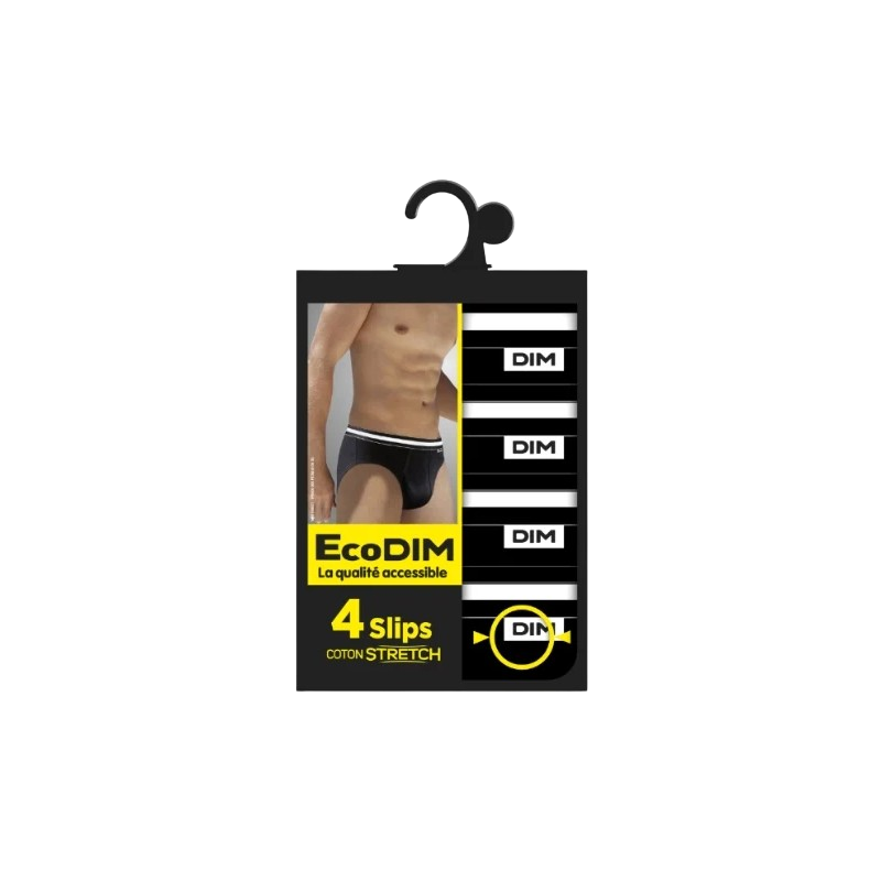 Slip homme ecodim coton stretch taille 6 noir x4