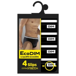 Slip homme ecodim coton stretch taille 6 noir x4