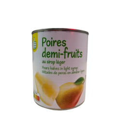 Poires demi-fruits au sirop léger 825g