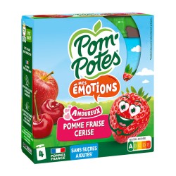 Gourdes compote de pomme fraise cerise sans sucres ajoutés 4x90g