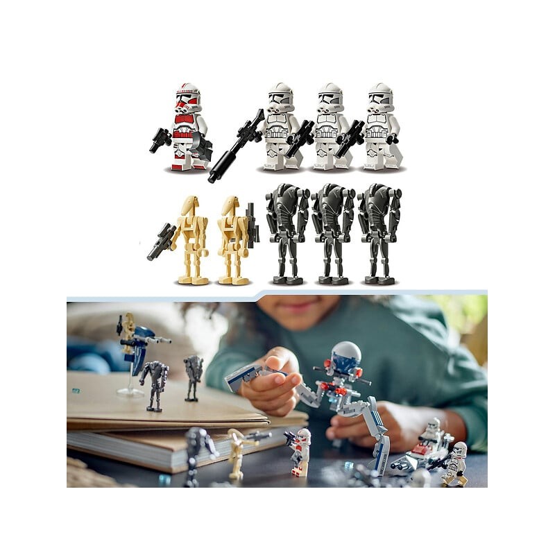 Star Wars pack de combat des clones troopers et droïdes de combat 75372