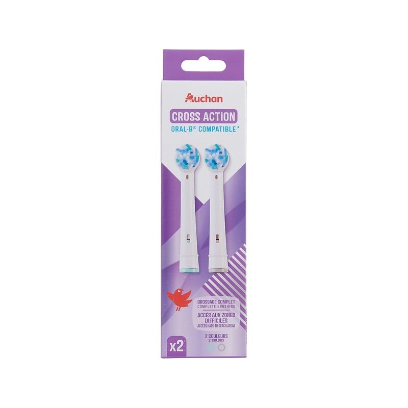 Recharge brosse à dents électrique cross action compatible Oral-B x2