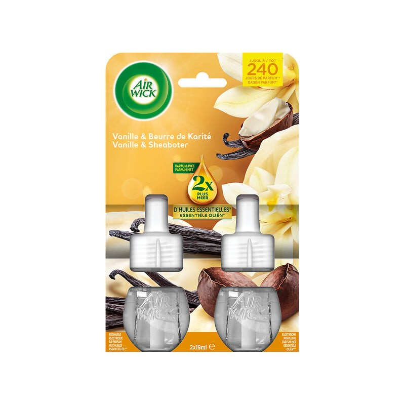 Recharge diffuseur électrique désodorisant vanille et beurre de karité x2