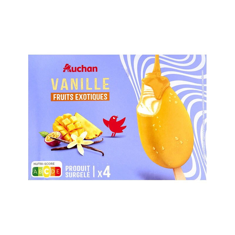 Bâtonnets vanille fruits exotiques x4 294g