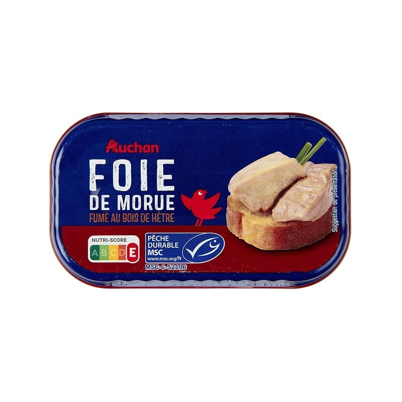 Foie de morue MSC fumé au bois de hêtre 120g