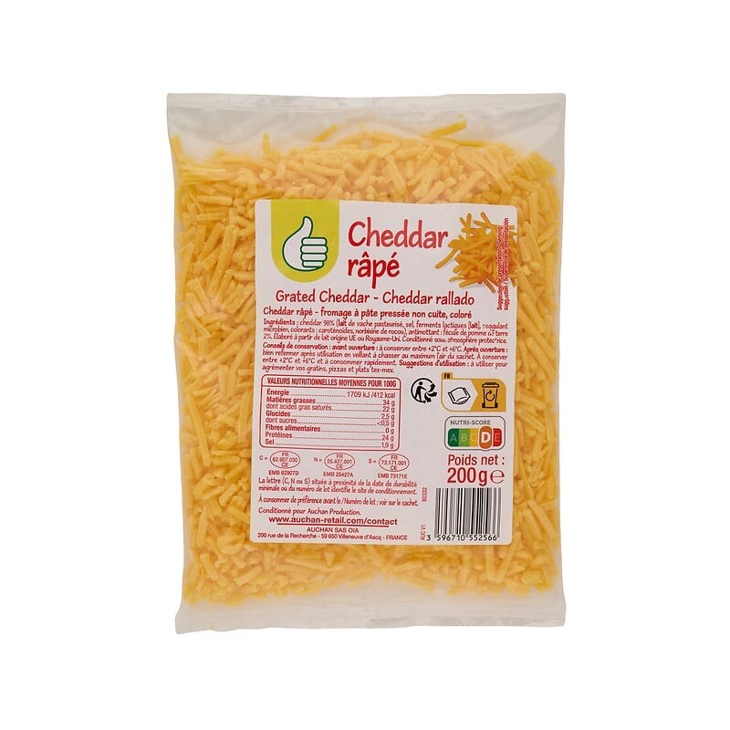 Cheddar râpé 200g