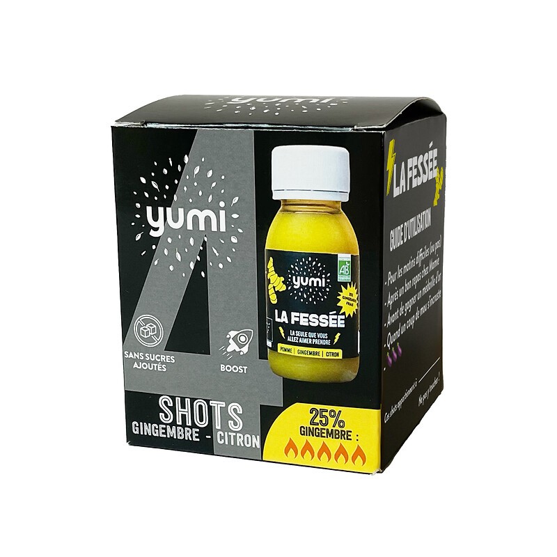 La fessée shots de gingembre et citron bio 4x60ml