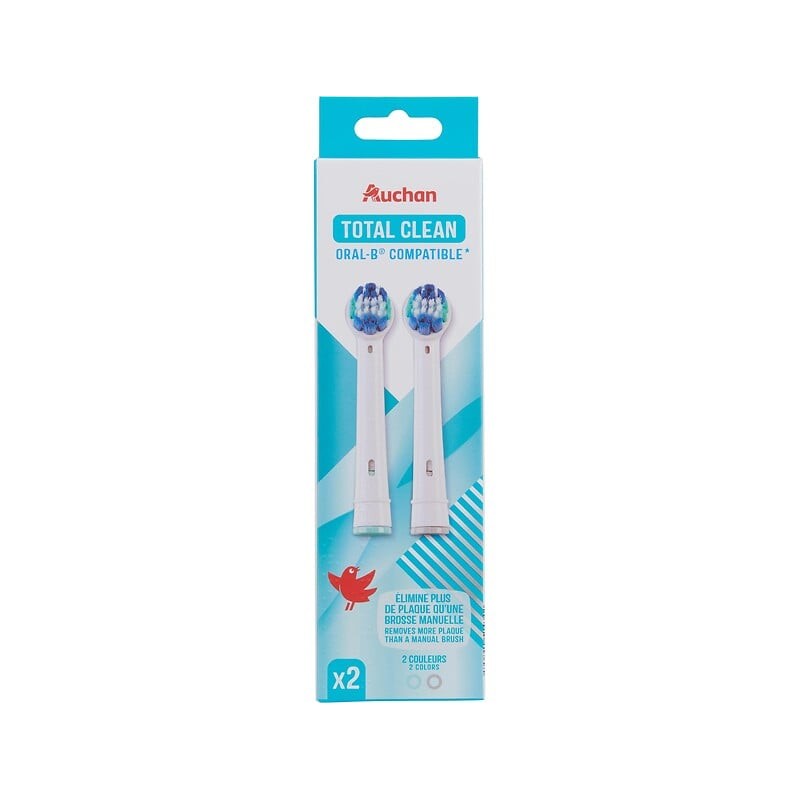 Brossette de rechange total clean oral B compatible x2
