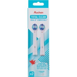 Brossette de rechange total clean oral B compatible x2