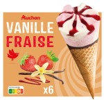 Cônes vanille fraise x6 423g