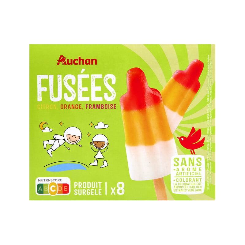 Glace fusée aux fruits x8 480g