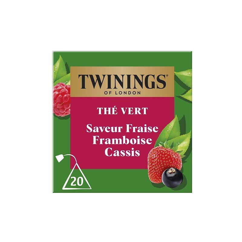 Thé vert saveur fraise framboise cassis x20