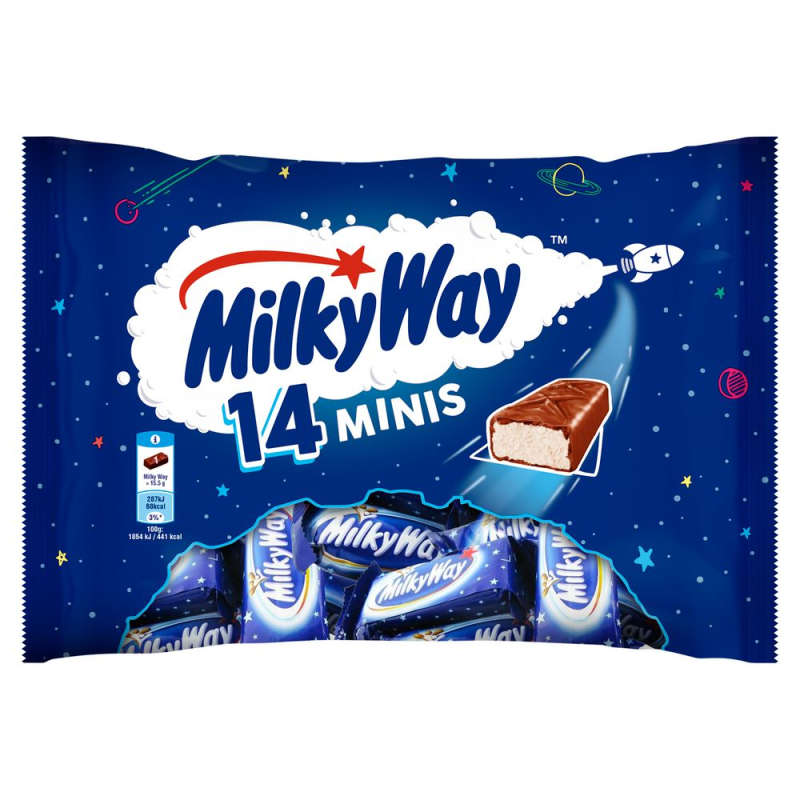 Barres minis de chocolat fourrées x14 227g