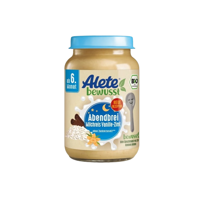 Bouillie du soir riz au lait vanille cannelle bio dès 6 mois 190g