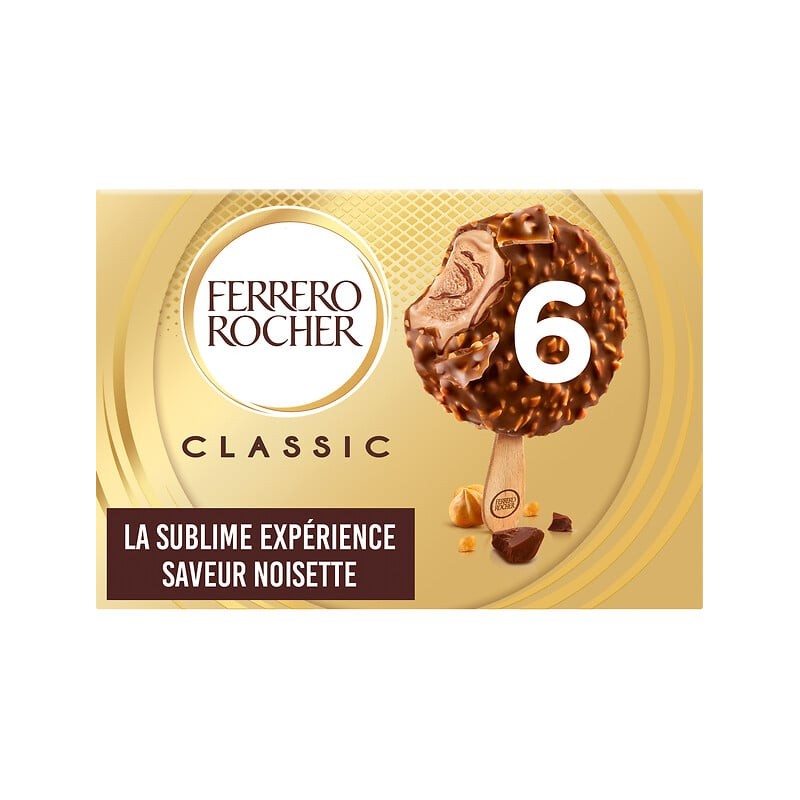 Bâtonnet glacé noisette et chocolat au lait x6 300g