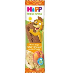 Barre céréales avoine pomme et pêche croquante bio dès 1 an 20g