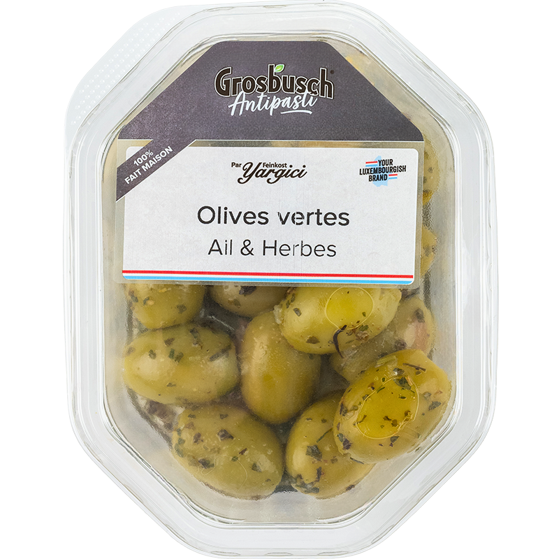 Olives vertes Ail & Herbes 130g