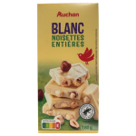 Tablette de chocolat blanc noisettes entières torréfiées 180g