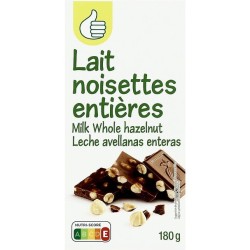 Tablette de chocolat au lait noisettes 180g