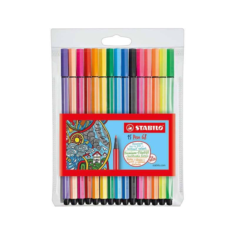 Feutres de coloriage pen 68 pointe moyenne x15