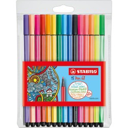 Feutres de coloriage pen 68 pointe moyenne x15