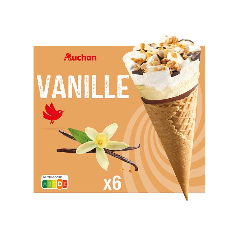 Cône vanille x6 411g