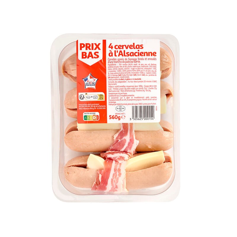 Cervelas à l'Alsacienne prix bas 4x125g