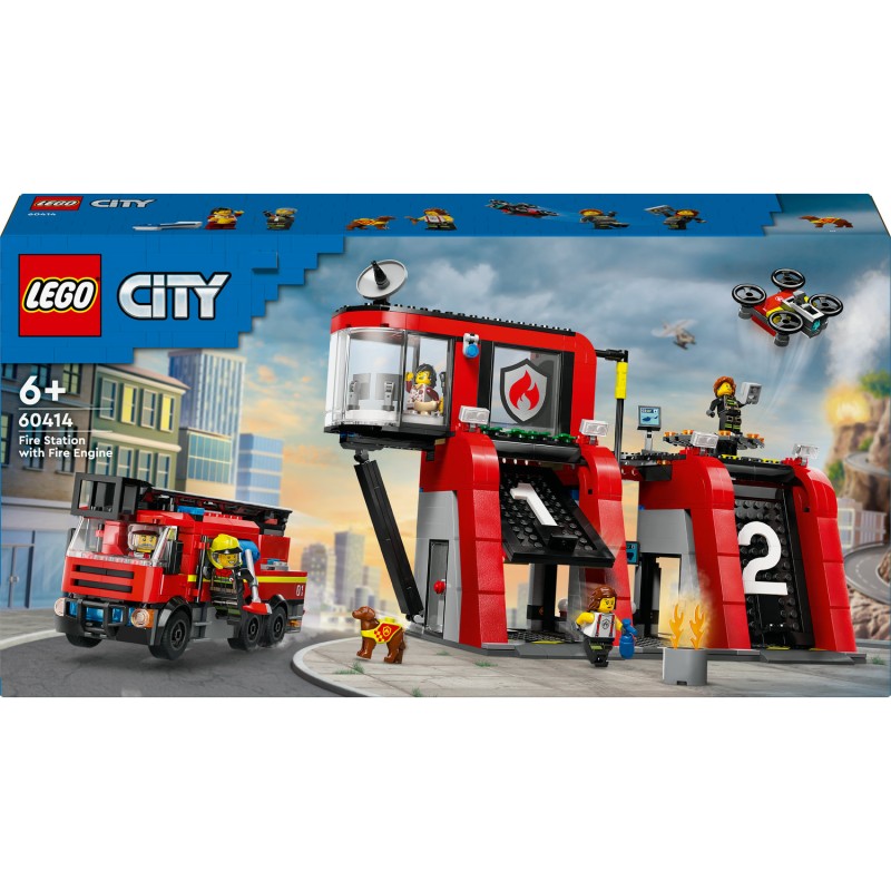 City La caserne et le camion de pompiers 60414