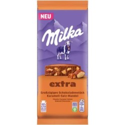 Tablette de chocolat au lait extra caramel sel amande 190g