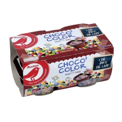 Choco color Crème dessert au chocolat et billes croustillantes 4x120g