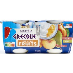 Yaourt à la grecque sur lit de poires pêches 4x150g