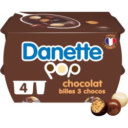 Pop Crème dessert chocolat et billes 3 chocos 4x117g