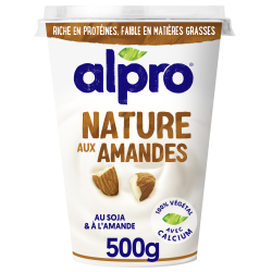 Yaourt végétal nature au soja et amande 500g