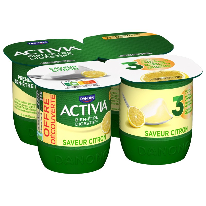 Yaourt bien-être digestif saveur citron 4x125g