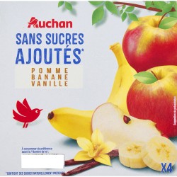 Compote pomme banane vanille sans sucres ajoutés 4x100g