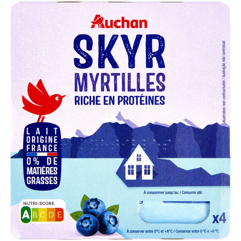 Skyr myrtille 0%MG 4x100g