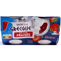 Yaourt à la Grecque sur Lit de Fraises 4x150g