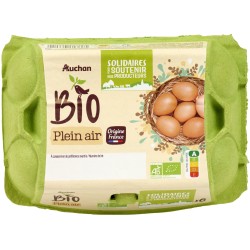 CULTIVONS LE BON Solidaires Bio oeufs de poules élevées plein air x6
