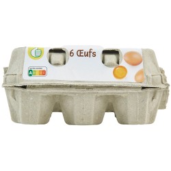 Oeufs Moyens ou Gros de Poules Elevées au Sol cat.A x6