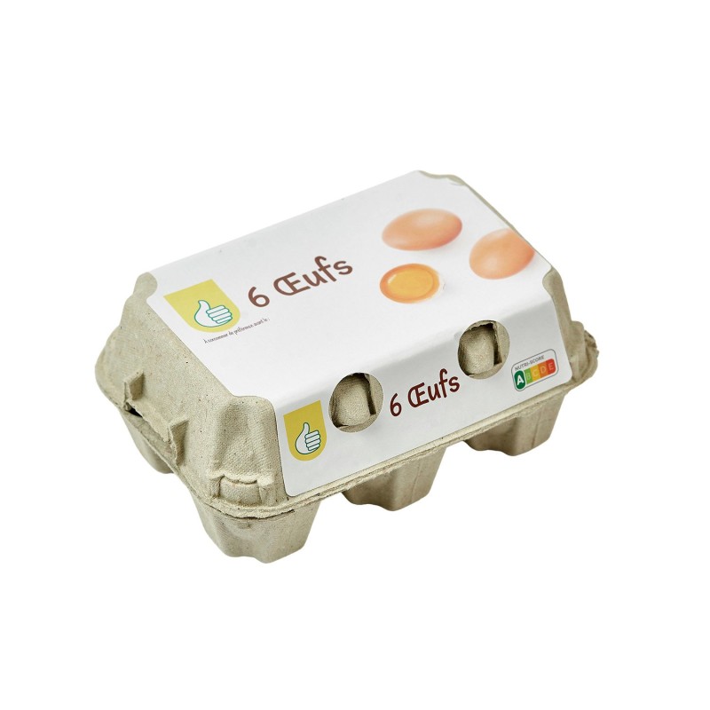 Oeufs Moyens ou Gros de Poules Elevées au Sol cat.A x6