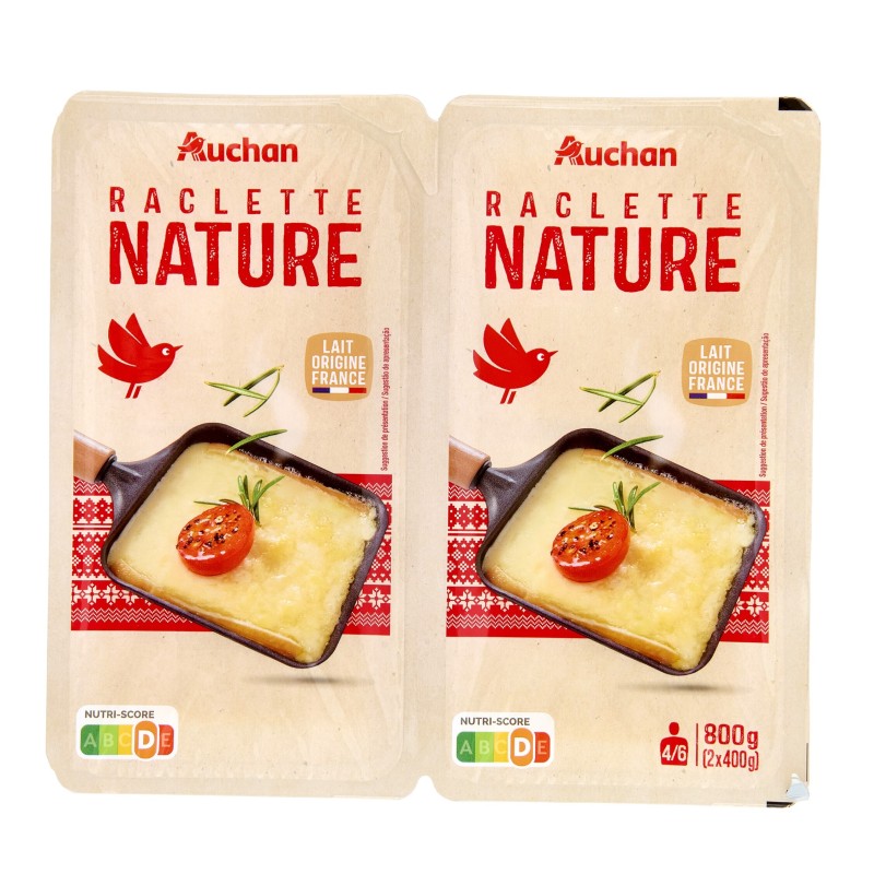 Raclette nature 32 tranches 2x400g