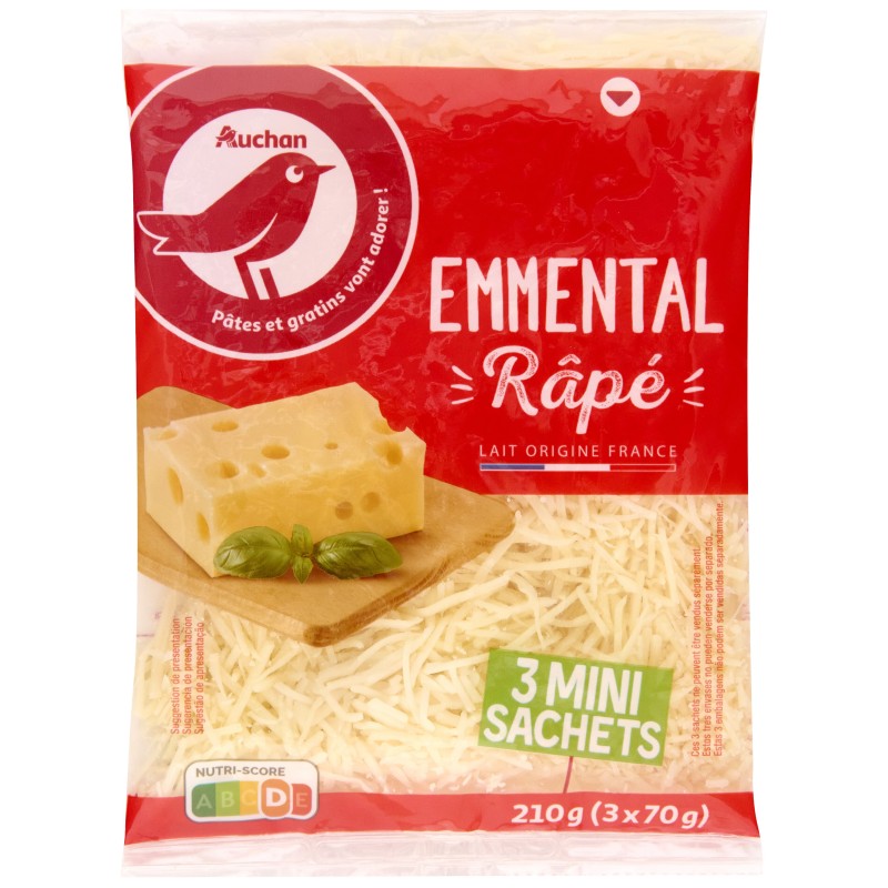 Emmental râpé 3x70g