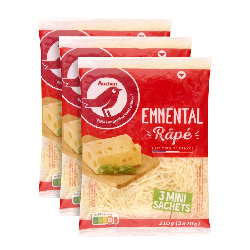 Emmental râpé 3x70g