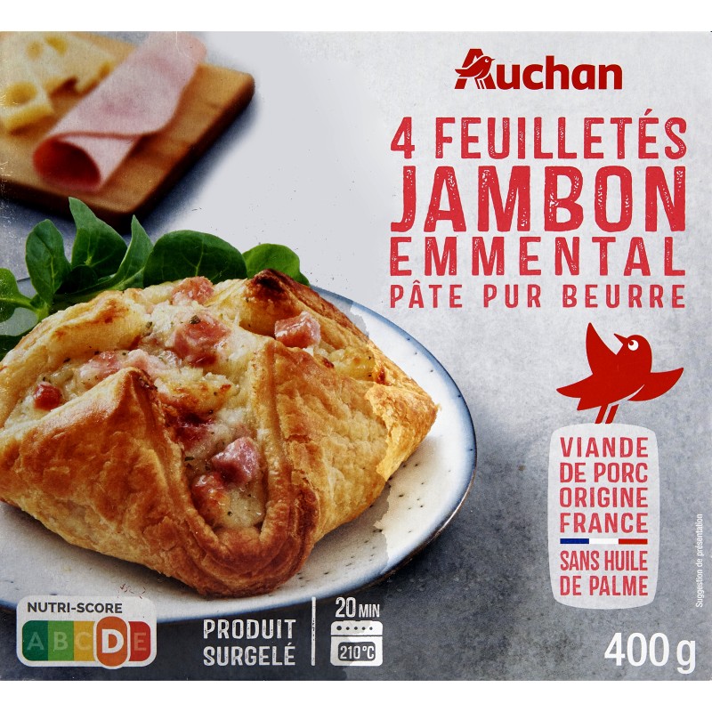 Feuilletés jambon emmental x4 400g