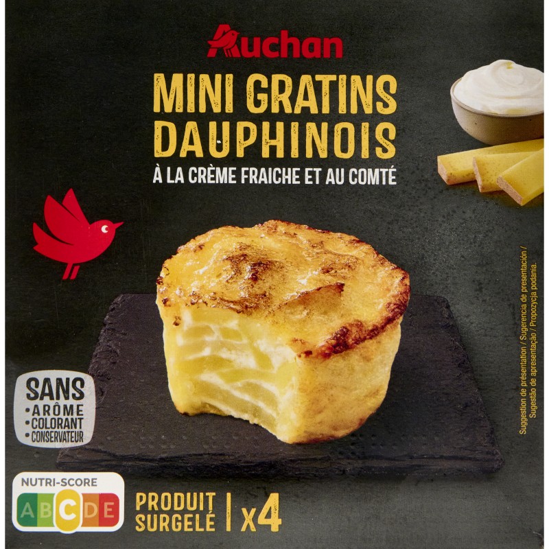 Mini gratins dauphinois crème et comté x4 480g