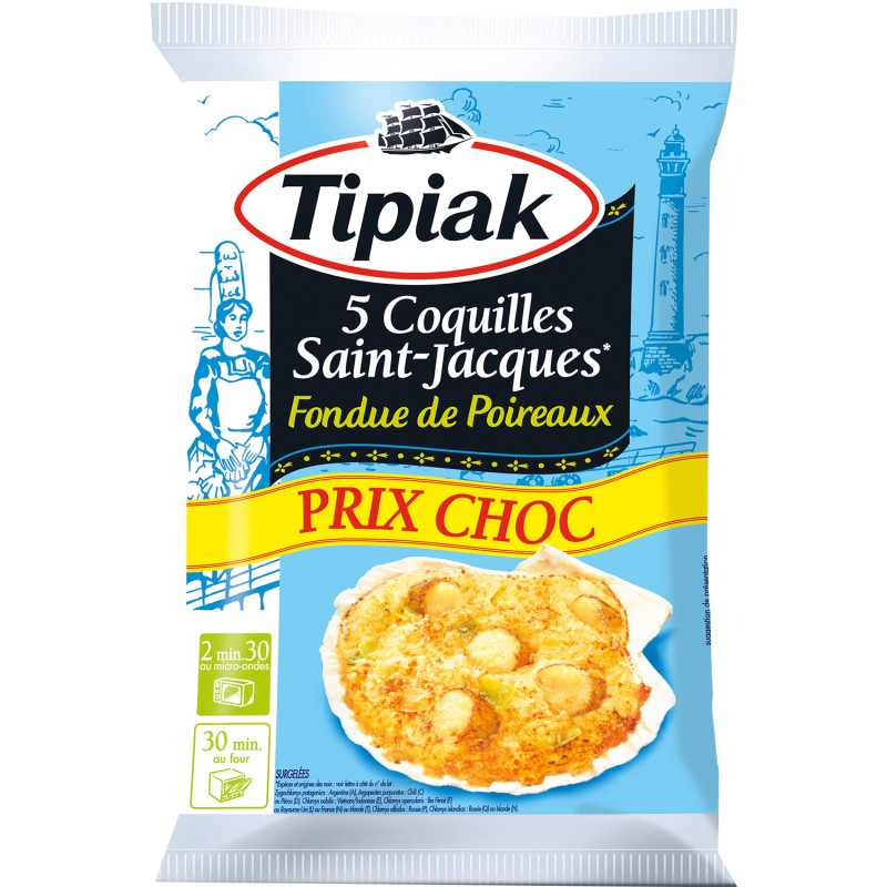 Coquille de Saint-Jacques fondue de poireaux x5 450g