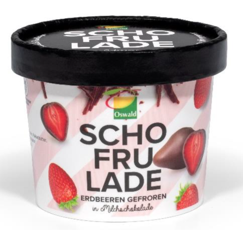 Fraises glacées au chocolat au lait 130g