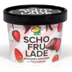 Fraises glacées au chocolat au lait 130g