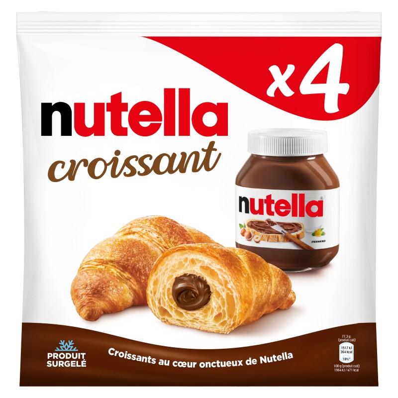 Croissant fourrée à la pâte à tartiner aux noisettes et au cacao x4 340g