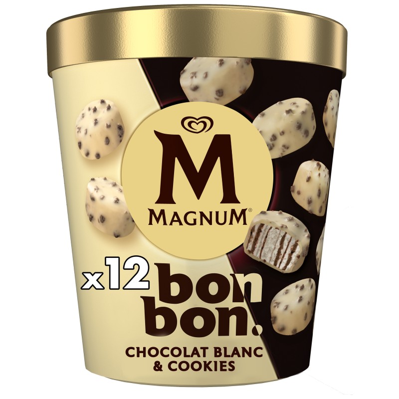 Bonbons glacés chocolat blanc et cookie x12 168g